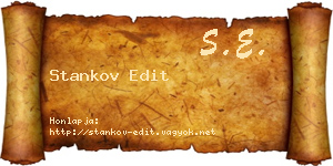 Stankov Edit névjegykártya